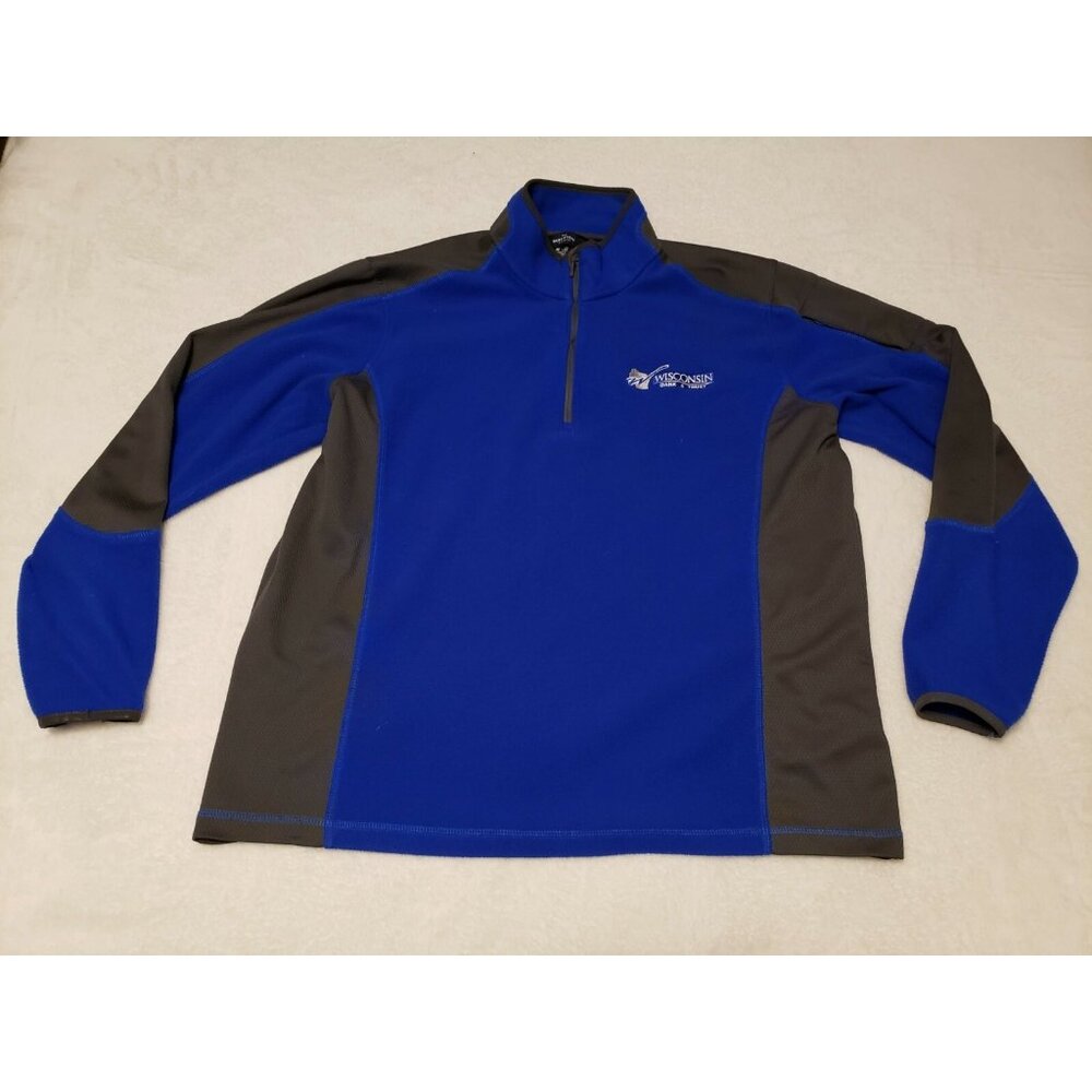 Outfitter Men XL Blue Fleece Jacket Pullover 1/4 Zip Casual Wisconsin Bank Trust